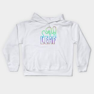 colored word leaf with tree leaf outline Kids Hoodie